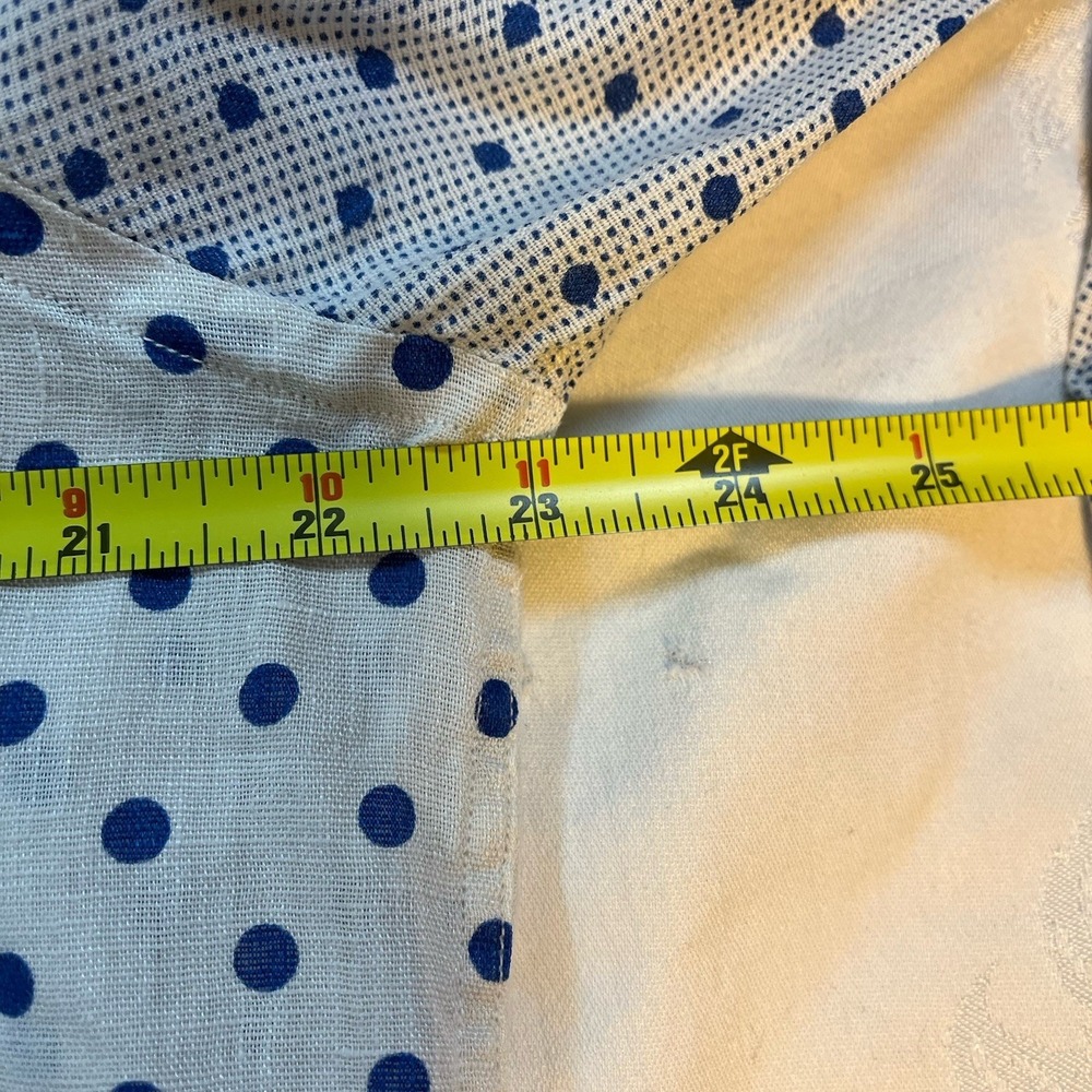 120% Lino Linen Italian Men's Polka Dot Button Up Luxury - Picture 7 of 10
